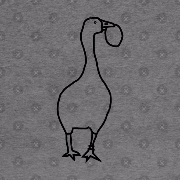 Goose Steals Easter Egg Minimal Line Drawing by ellenhenryart